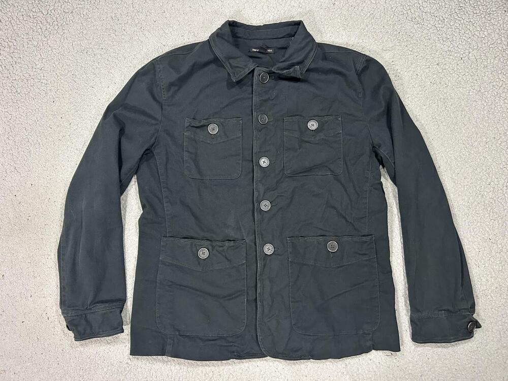 John Varvatos USA Jacket Mens Medium Gray Twill Military Blazer Field Casual